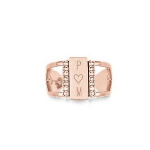 Rose Gold Adjustable Pave Ring - Picture 2 of 4